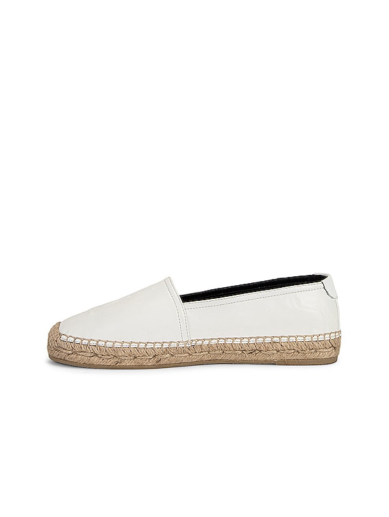 Saint Laurent Espadrille Flats in Blanc Optique | FWRD