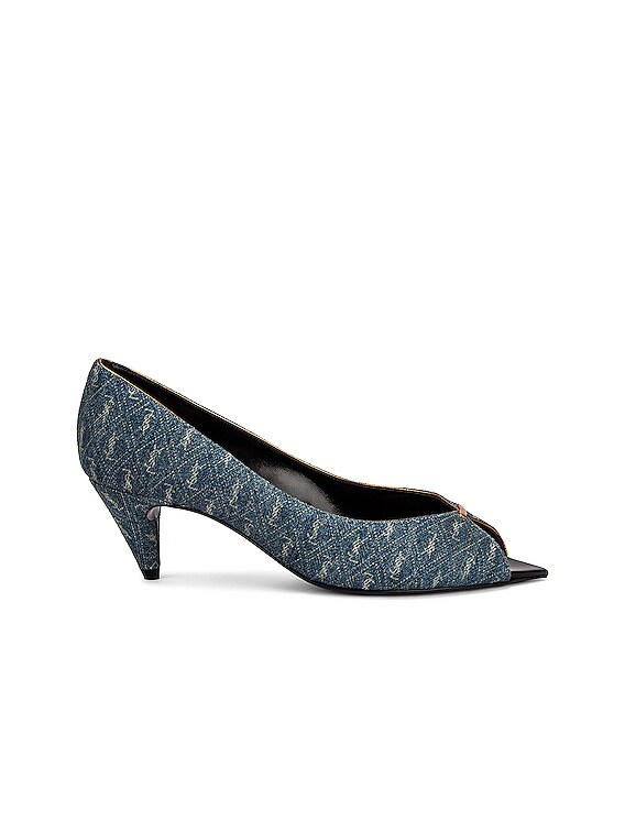 Saint Laurent Lola Pumps in Blue Jeans FWRD