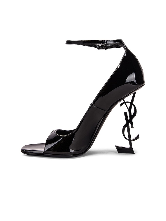 Saint Laurent Tower Opyum Ankle Strap Heels in Nero | FWRD