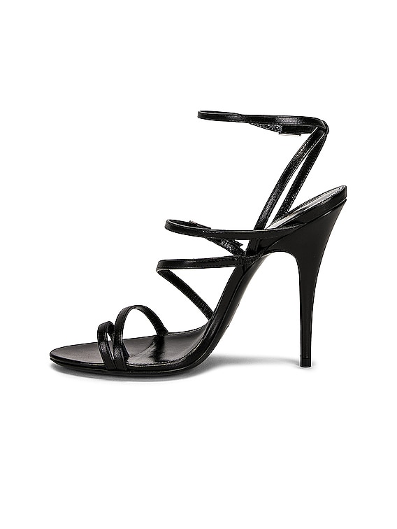 Saint Laurent Kiki Sandals in Nero | FWRD