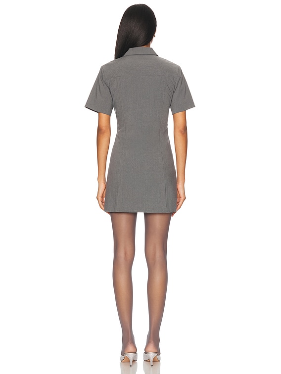 【関税込み】Sandy Liang グレー Nurse ミニワンピース Sandy Liang Nurse Dress in Grey | FWRD