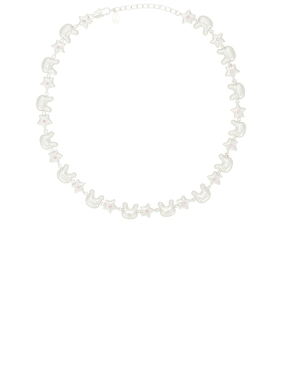 Sandy Liang Terminator Bunny Star Necklace in Silver | FWRD