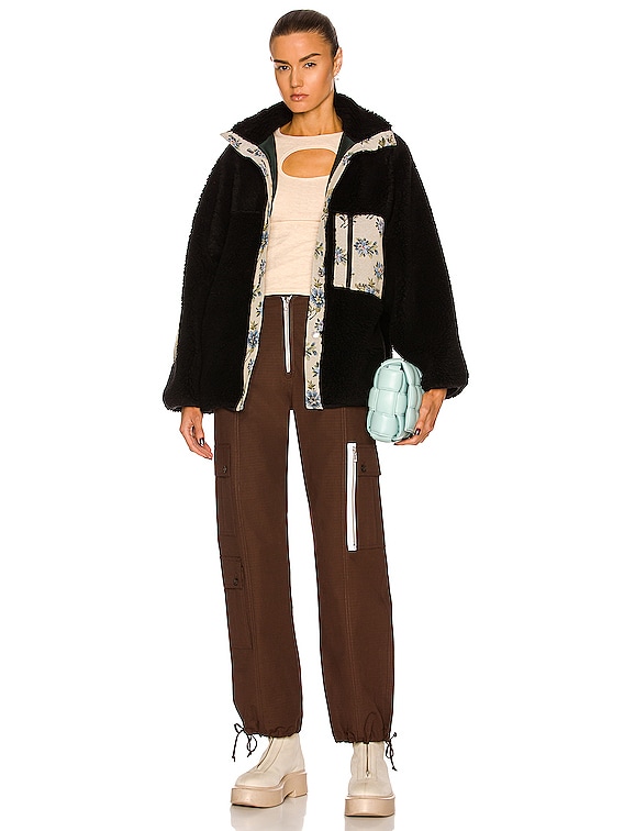 Sandy Liang Boxbox Fleece Jacket in Black | FWRD