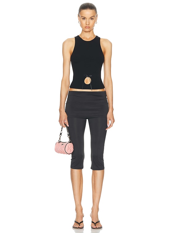 Sandy Liang Bellissimo Tank Top in Black | FWRD
