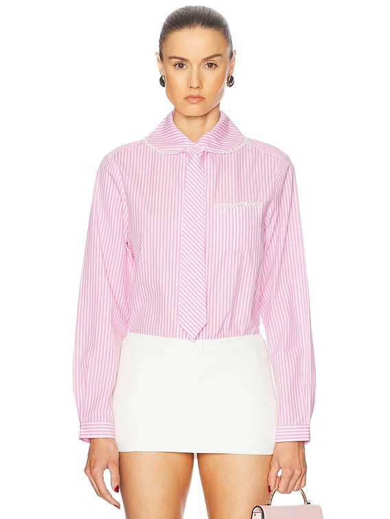 Sandy Liang Cardiff Shirt in Pink Multi | FWRD