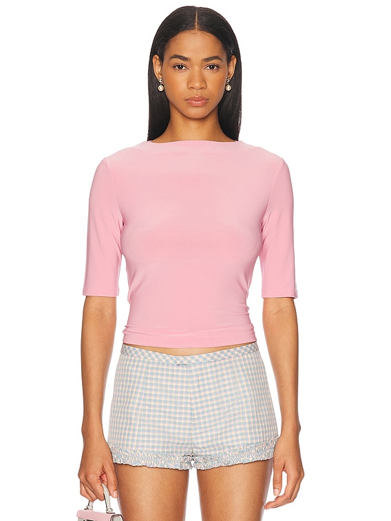 Sandy Liang Quill Top in Pink | FWRD Sandy Liang Quill Top in Pink | FWRD