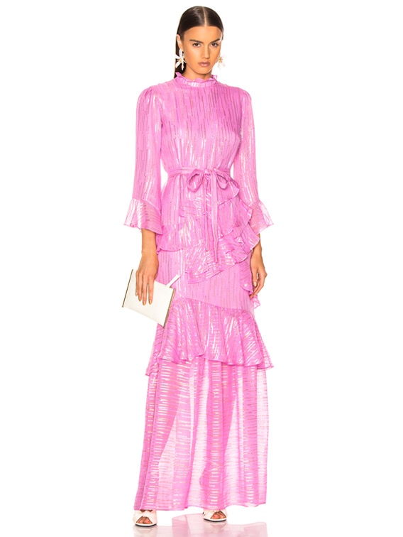 pink metallic dress