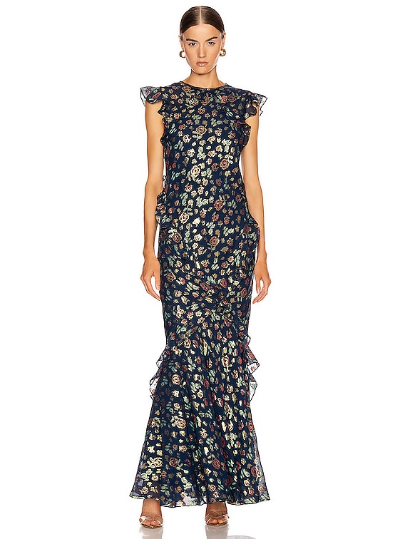 SALONI Tamara B Dress in Shimmer Navy FWRD