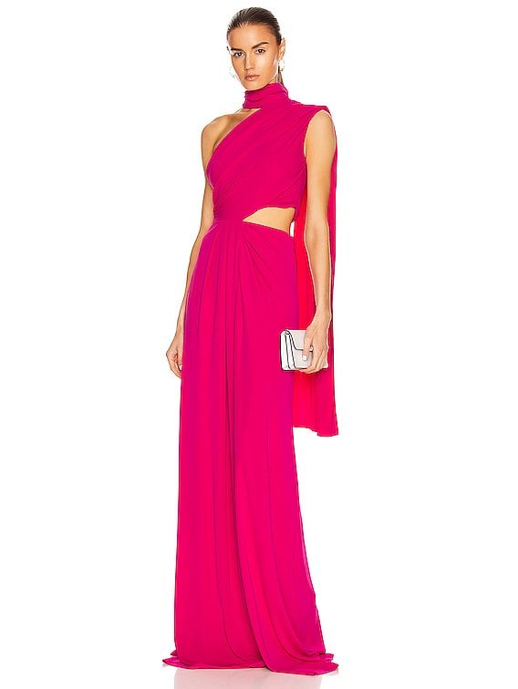 magenta long dress