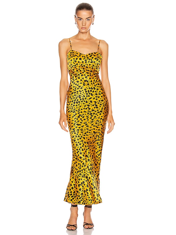 SALONI Mimi-B Dress in Gold Camo Leopard | FWRD SALONI Mimi-B Dress in Gold Camo Leopard | FWRD