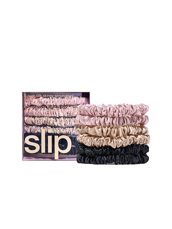 Skinnie Scrunchie 6 Pack in Black, Pink & Caramel