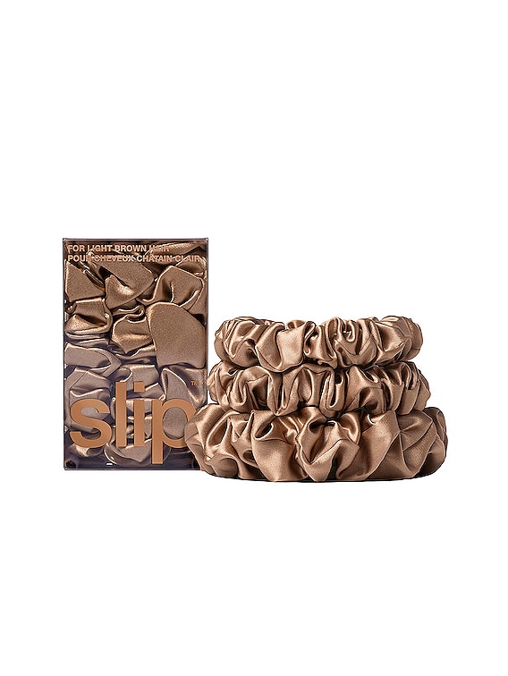 slip Assorted Scrunchie Set Of 3 in Light Brown | FWRD
