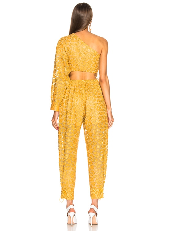 yellow leopard print jumpsuit