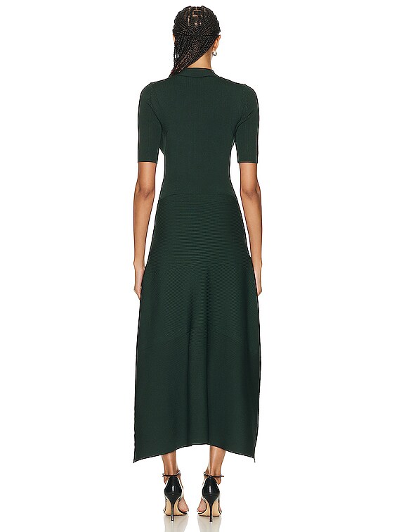 Stella McCartney Technical Rib Knit Dress in Forest Green | FWRD