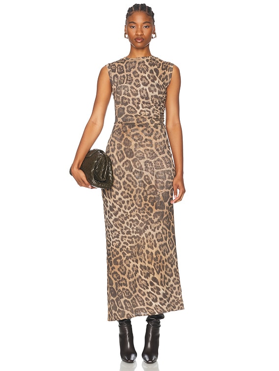 値頃 Stella Multicolor in Dress Sleevless Mesh Leopard McCartney ワンピース