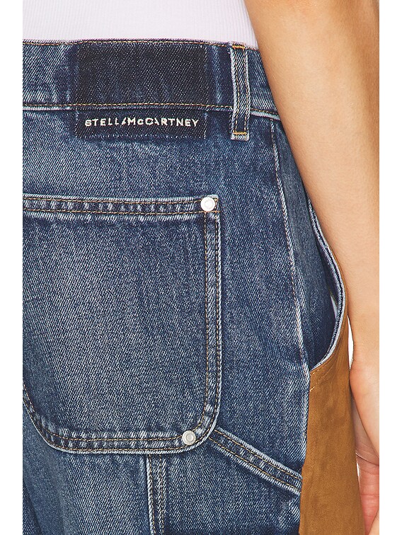 Stella McCartney Denim & Suede Jeans in Medium Vintage Blue | FWRD