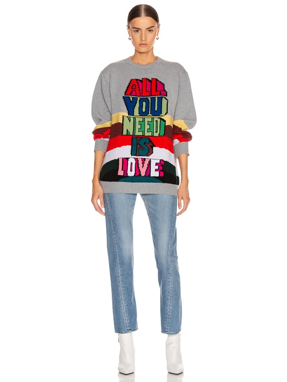 Stella McCartney All You Need Is Love Sweater in Grey Multicolor 