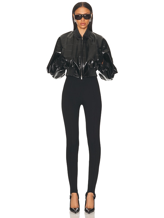Stella McCartney Croco Bomber in Black | FWRD