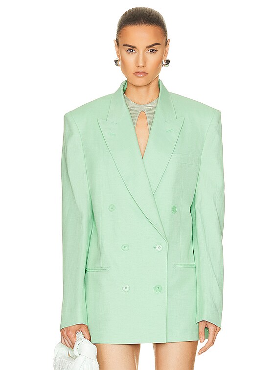 Stella McCartney Oversized Double Breasted Jacket in Fluo Mint | FWRD