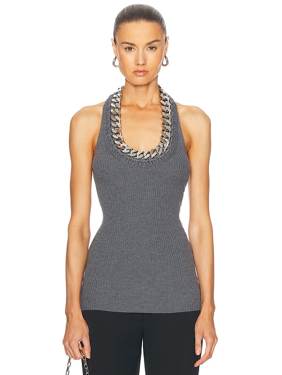 Stella McCartney Falabella Chain Top in Dark Grey in Dark