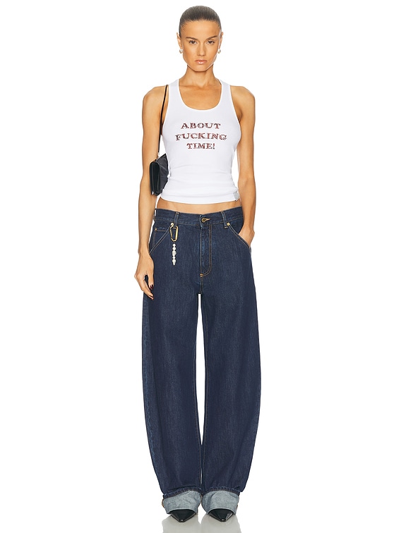 Stella McCartney About F* Time Tank Top in Pure White | FWRD