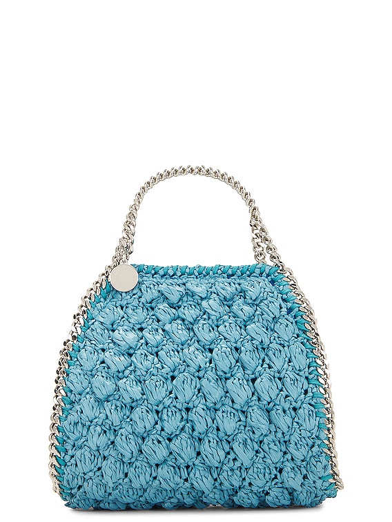 Light Blue Small Crochet Tote Bag