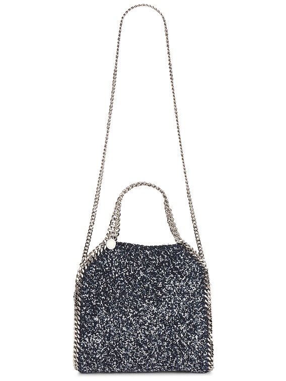 Stella McCartney Mini Denim Tweed Falabella Tote Bag in Ink