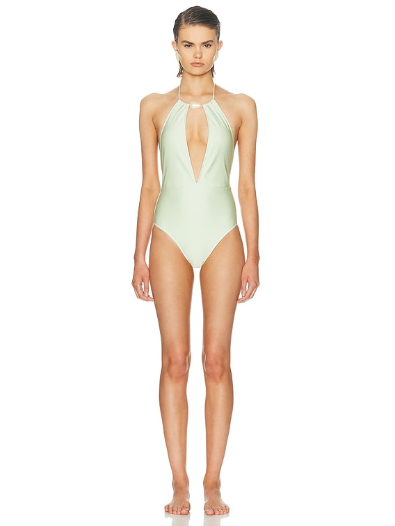 Shani Shemer Lennox One Piece Swimsuit in Mint | FWRD