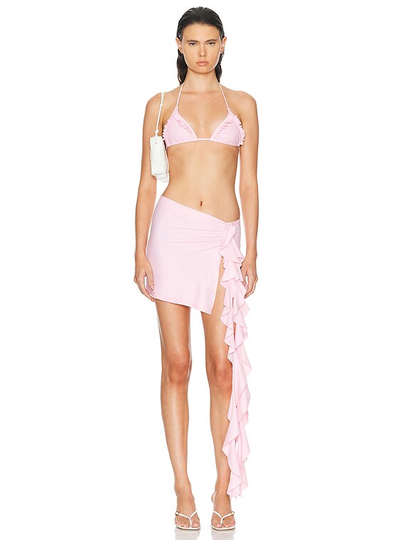 Shani Shemer Beth Bikini Top in Baby Pink | FWRD