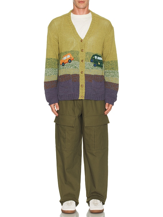 Story mfg. Hand Knit Twinsun Cardigan in Sage Solar Future