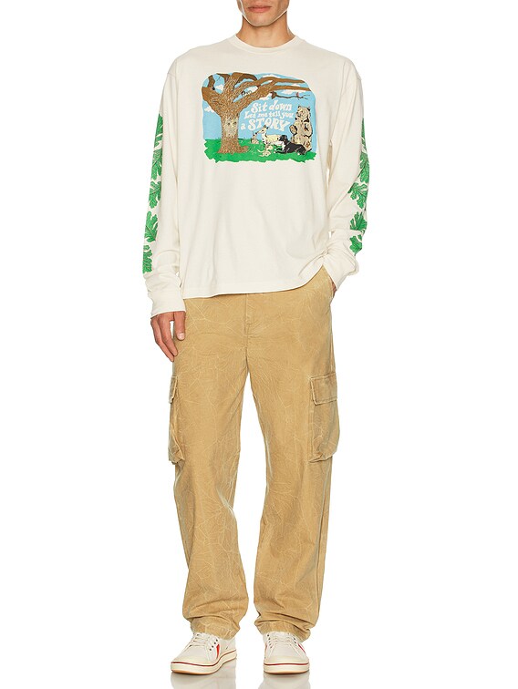 Story mfg. Grateful Long Sleeve Tee in Ecru Tree Tales | FWRD