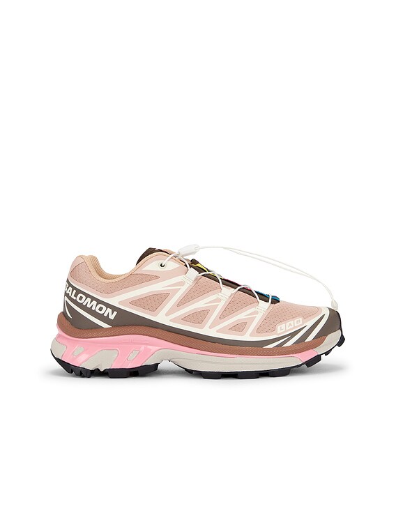 Salomon XT-6 Sneaker in Mahogany Rose, Earth Brown, & Flamingo