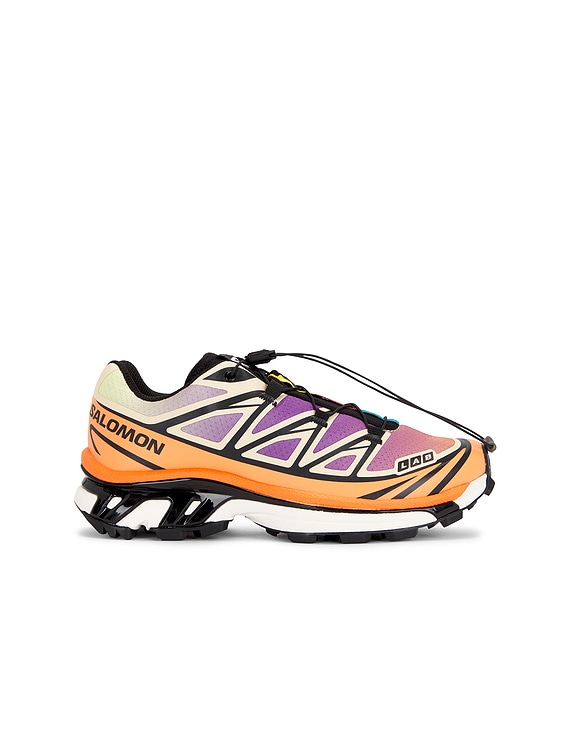 Salomon XT-6 Sneaker in Black, Almond Cream, & Dragon Fire | FWRD