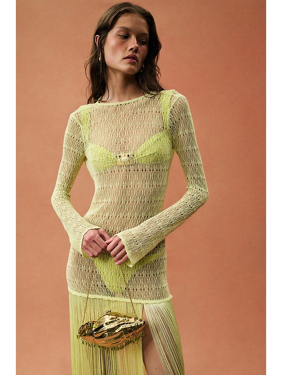 long sleeve fringe maxi dress for FWRD Long Sleeve Fringe Maxi Dress