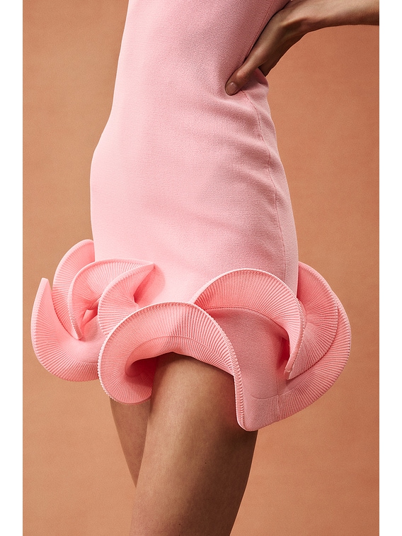 SAME for FWRD Double Ruffle Mini Dress in Flushing Pink | FWRD