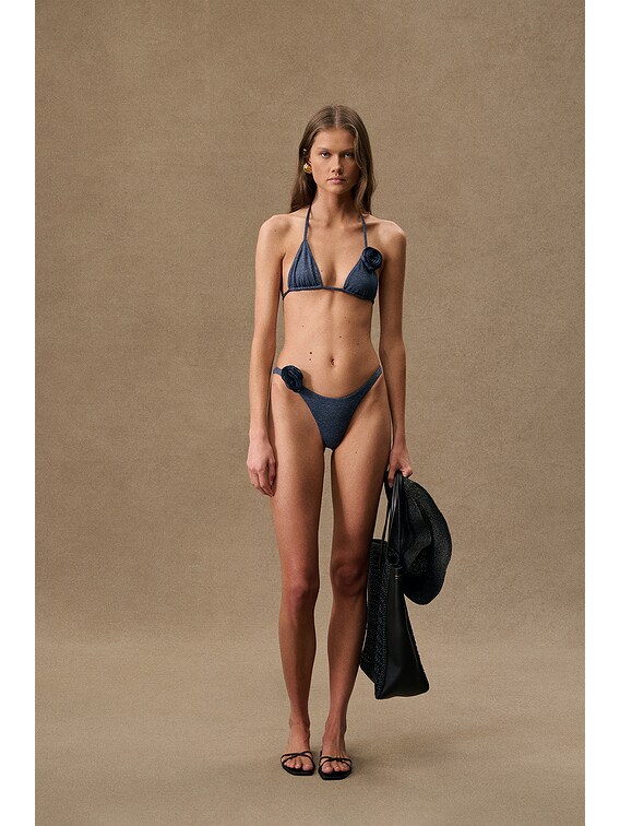 SAME Rosette 90s Bikini Bottom in Dark Denim | FWRD