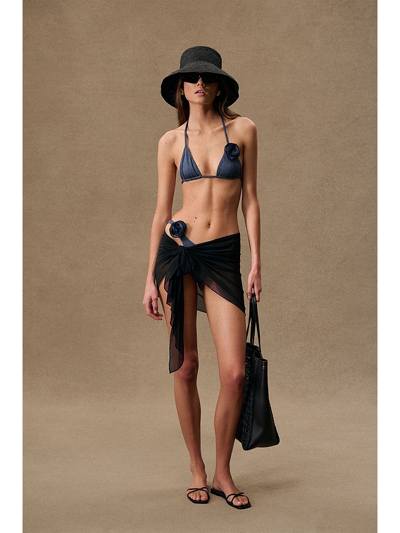 SAME Rosette 90s Bikini Bottom in Dark Denim | FWRD