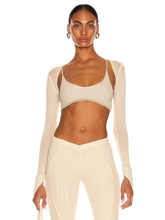 SAMI MIRO VINTAGE V Cut Shrug in Nude