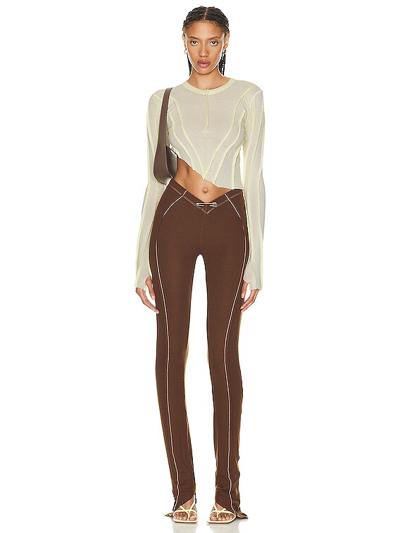 SAMI MIRO VINTAGE Asymmetric Long Sleeve Tee in Yellow | FWRD