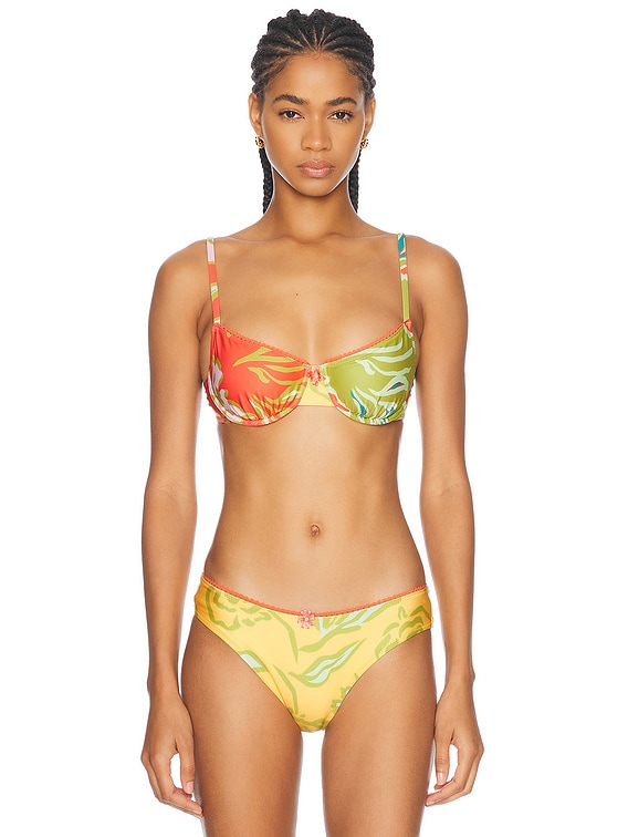 Solid & Striped The Daphne Bikini Top in Hibiscus Print | FWRD
