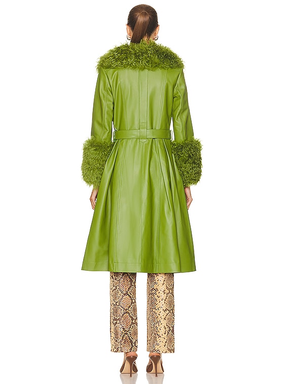 Saks Potts Foxy Shearling Coat in Forest | FWRD