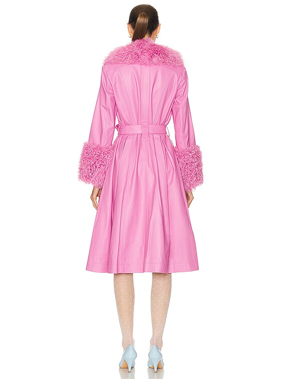 Saks Potts Foxy Shearling Coat in Fuchsia Pink | FWRD
