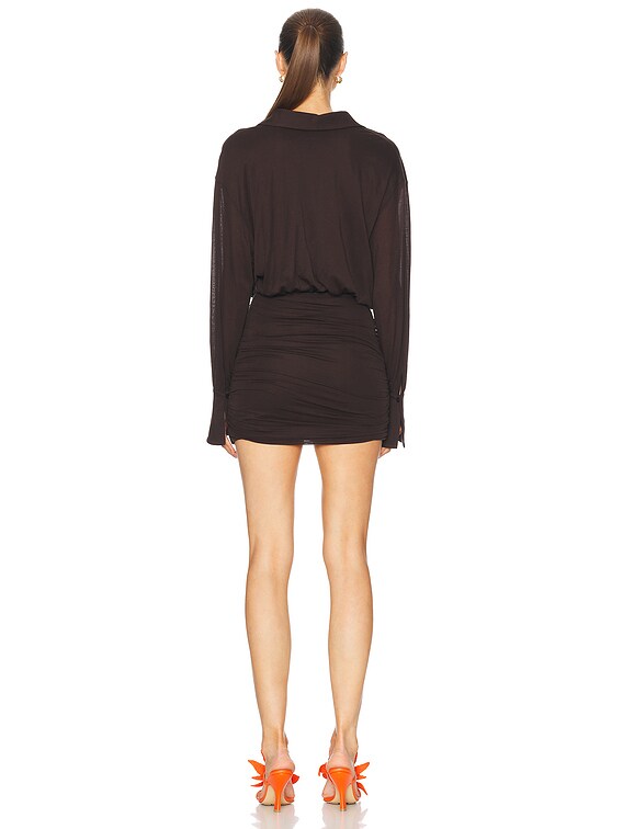 knee length dresses for ladies Myla Embroidered Mini Dress in Ecru main image 1
