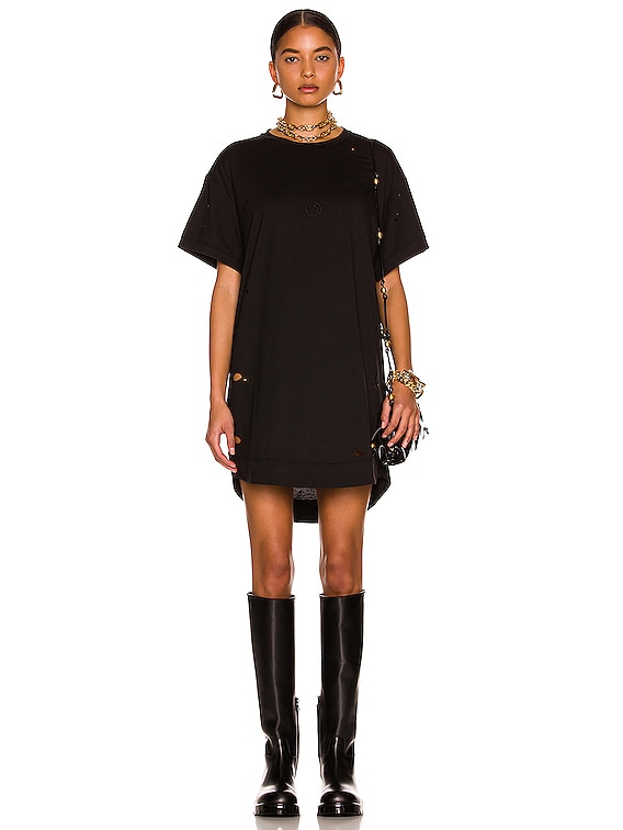 black distressed t shirt dress Trendy T-Shirt Dress - Black Dress - Distressed Dress