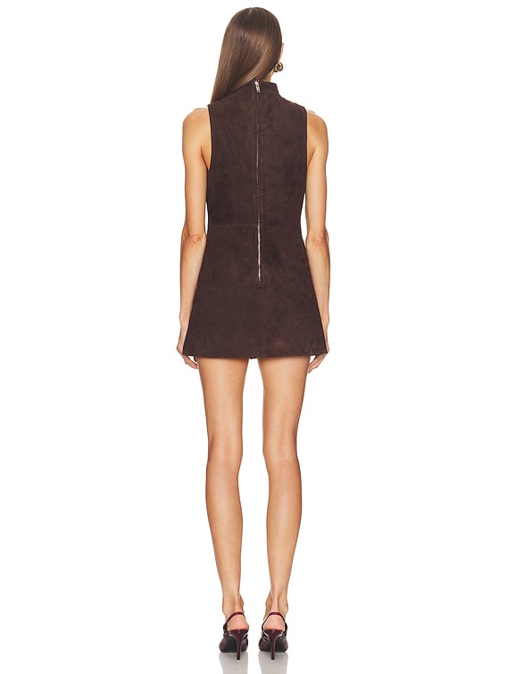 SEROYA Carina Suede Dress in Tobacco