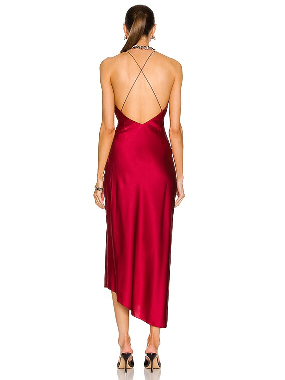 SEROYA Emma Dress in Burgundy | FWRD