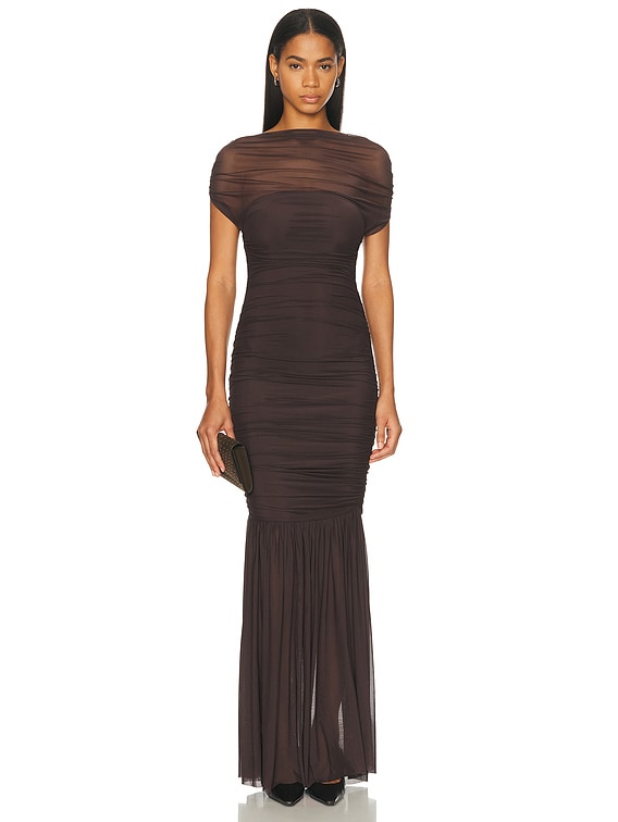 SEROYA Noel Gown in Ash Brown | FWRD
