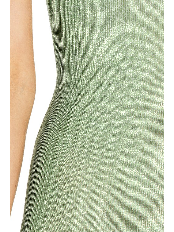 SEROYA Benni Metallic Knit Dress in Sage | FWRD