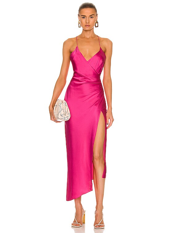 SER.O.YA Emma Silk Dress in Fuchsia Purple | FWRD