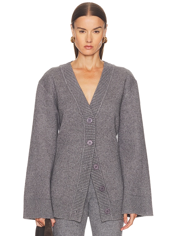 SEROYA Denise Cardigan in Medium Grey | FWRD